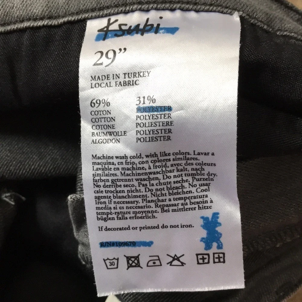 Price is firm New KSUBI Roadie Gray Super Skinny Zip Jeans Size 29